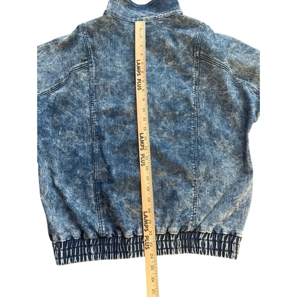 Parker Smith Denim Full Zip Jacket Vintage Inspired Acid Wash Blue Finish Womens - Picture 11 of 12